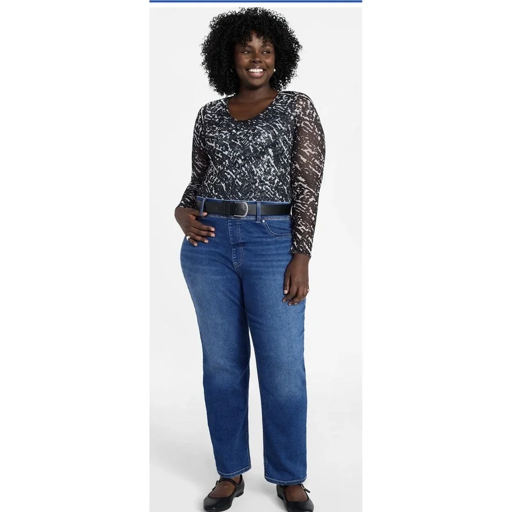 Terra & Sky – Plus Size Straight Leg Jeans – 16W Petite– NWT